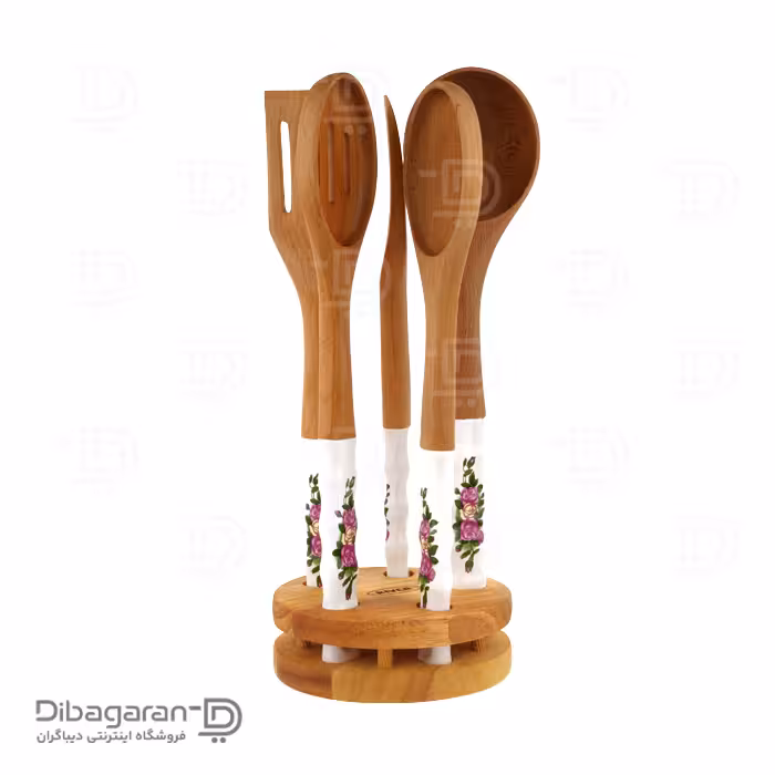 سرویس کفگیر ملاقه چوبی ریور 6 عددی کد 8435