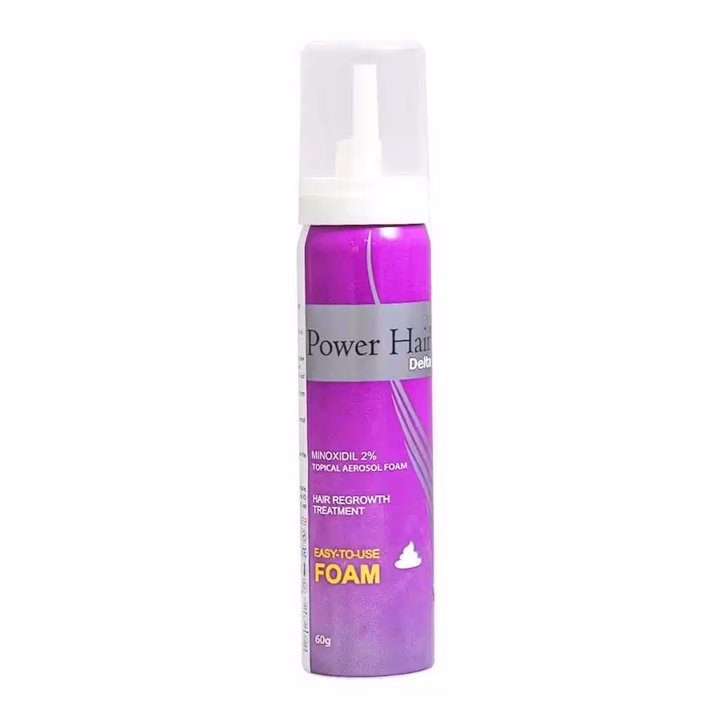 ماینوکسیدیل 2 درصد پاورهر دلتا دارو 60 گرم | Deltadarou Power Hair 2% Minoxidil Foam