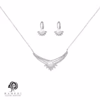 نیم ست نقره زنانه مروارید خور مدل NEC Y1