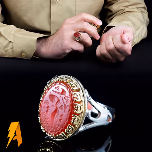 انگشتر نقره طرح یا رقیه کد 2523