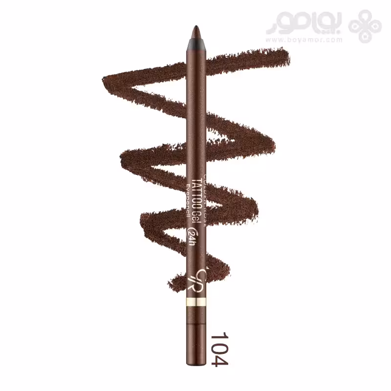 مداد چشم ضد آب گلدن رز مدل TATTOO GEL شماره 104 رنگ قهوه ای روشن