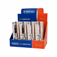 ست پرگار3تکه(بلیستری سیاه و سفید)استورم کد650110