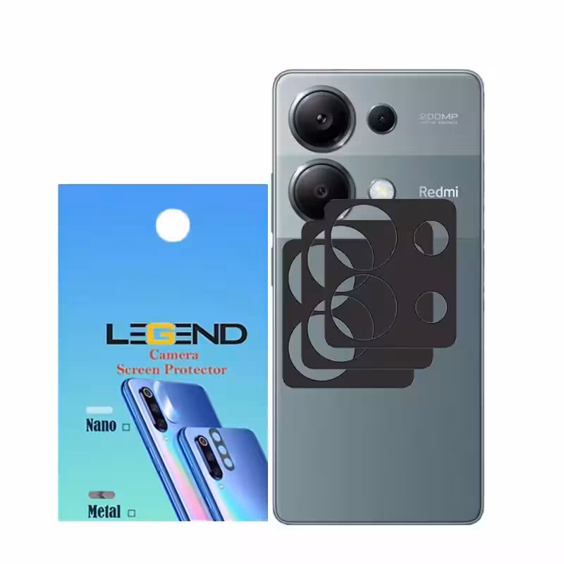 محافظ لنز دوربین لجند مدل قابدار مناسب برای موبایل شیائومی Redmi Note 13 Pro بسته 3 عددی