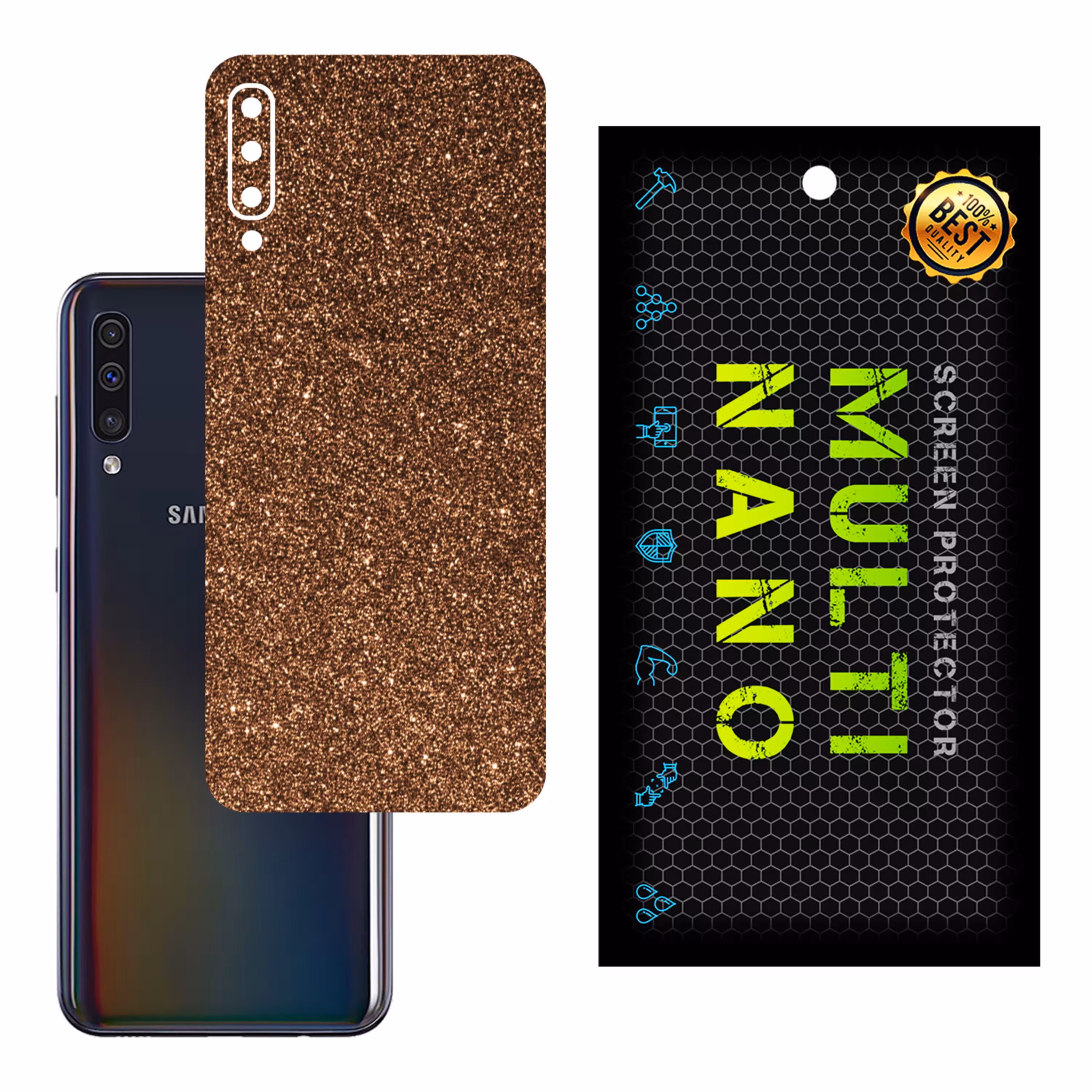 برچسب پوششی مولتی نانو مدل X-F1G برای موبایل سامسونگ Galaxy A50 رنگ برنز