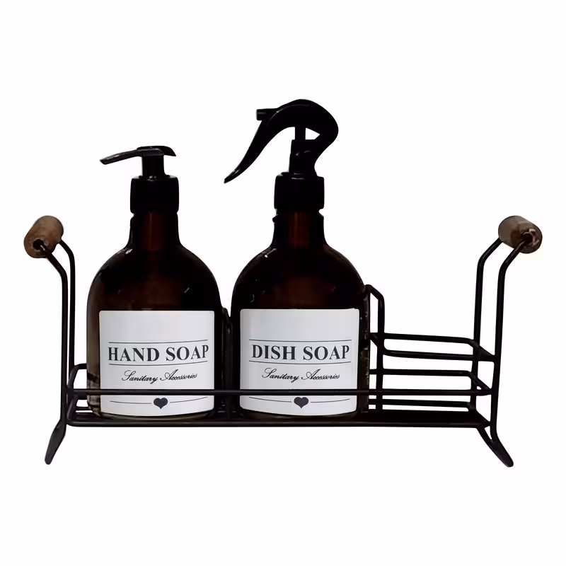 پمپ مایع ظرفشویی مدل تویین مجموعه دو عددی به همراه استند | کالا مکس