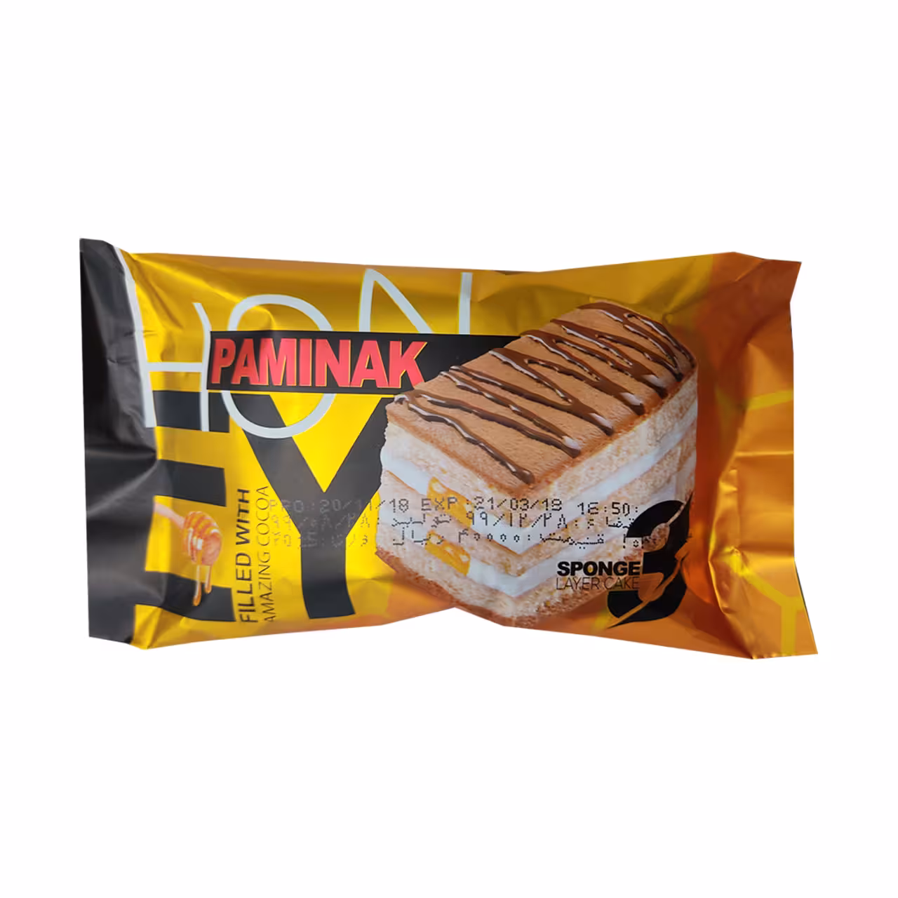 کیک سه لایه عسلی پامینک 70 گرمی
