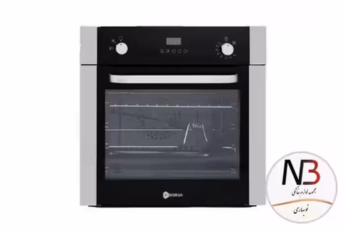 فر برقی گازی توکار استیل و شیشه مشکی مدل ستاره درسا