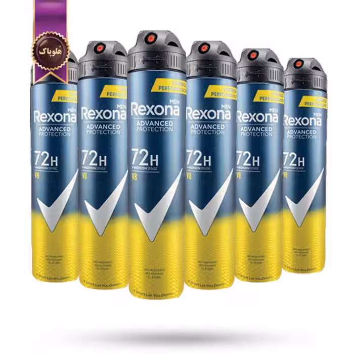 6 عدد اسپری دئودورانت ضد تعریق مردانه رکسونا Rexona مدل V8 حجم 200 میلی لیتر (اورجینال)