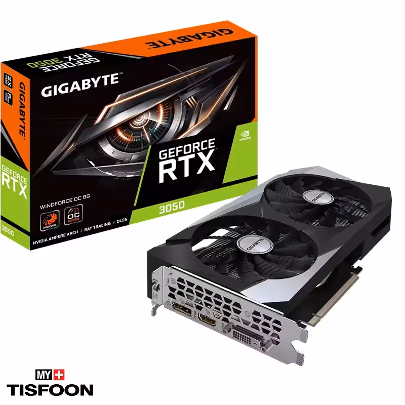 کارت گرافیک گیگابایت مدل GeForce RTX 3050 WINDFORCE OC 8GB