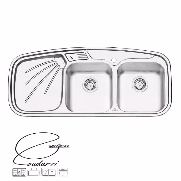 سینک پرنیان استیل مدل PS2202نیمه فانتزی توکار