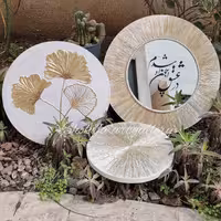 تابلو مدرن به همراه اینه آنتیک، ابعاد 50،40 و 30. رنگ قابل تغییر نوشته