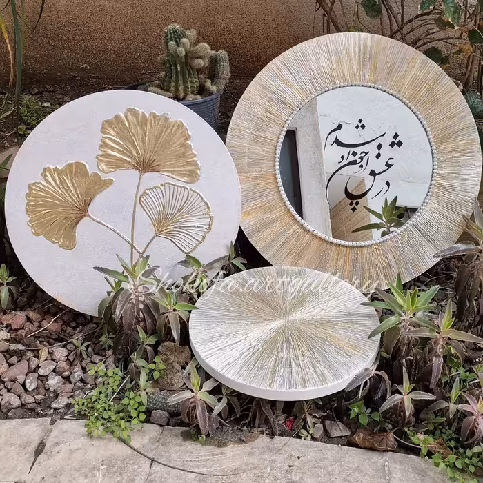 تابلو مدرن به همراه اینه آنتیک، ابعاد 50،40 و 30. رنگ قابل تغییر نوشته