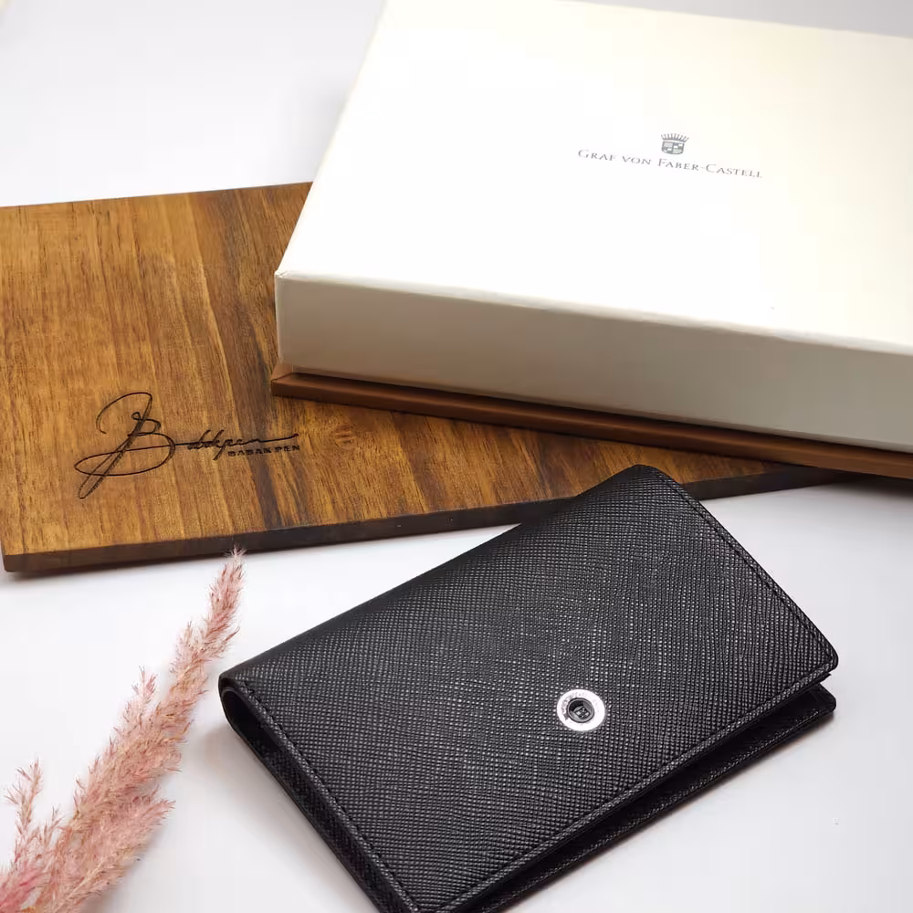 گراف فون فابرکاستل کیف پول دفترچه یادداشت سافیانو مشکی 118999 GRAF VON FABER-CASTELL Notepad black Saffiano