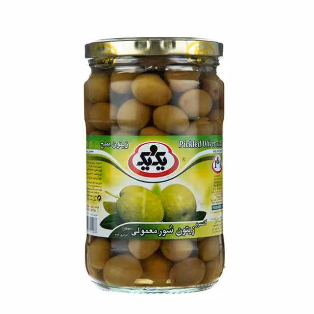 کنسرو زیتون شور معمولی یک و یک 670 گرمی