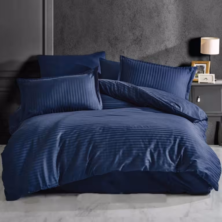 روتختی هتلی راه راه نخ پنبه سرمه ای