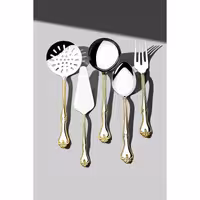 سرویس 5 پارچه استیل طلایی Nehir مدل Lalezar – ترکیب لوکس برای مهمانی‌های خاص و آشپزهای حرفه‌ای