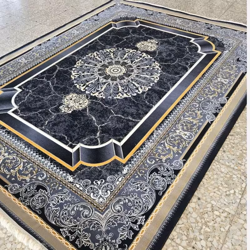 فرش ماشینی 12متری 700شانه جدید کاشان نقشه زیبای کویرسرمه ایی بافت نرم و زیبا