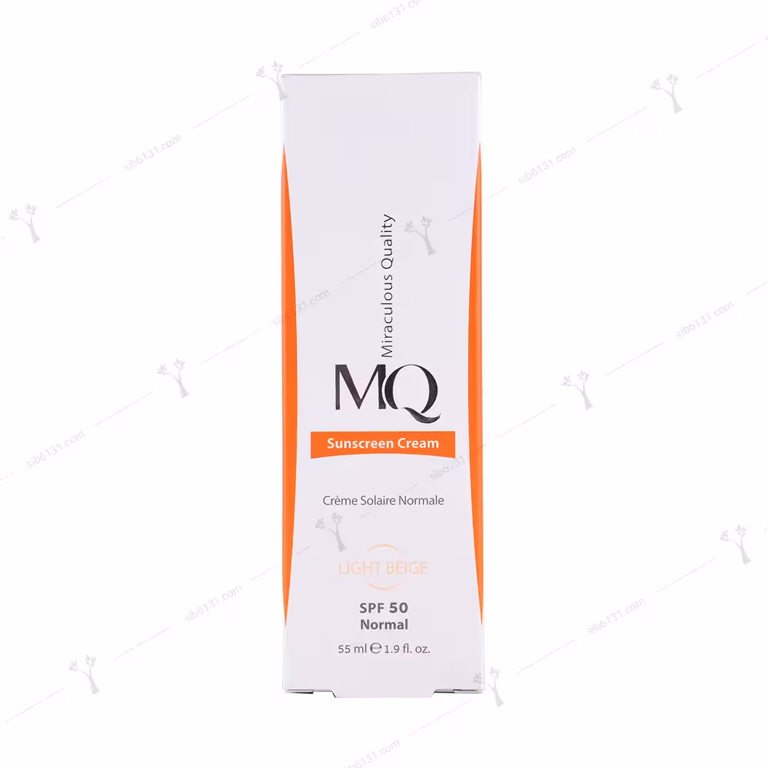 کرم ضد آفتاب ام کیو spf 50 پوست نرمال بژ روشن 55 میلی لیتری