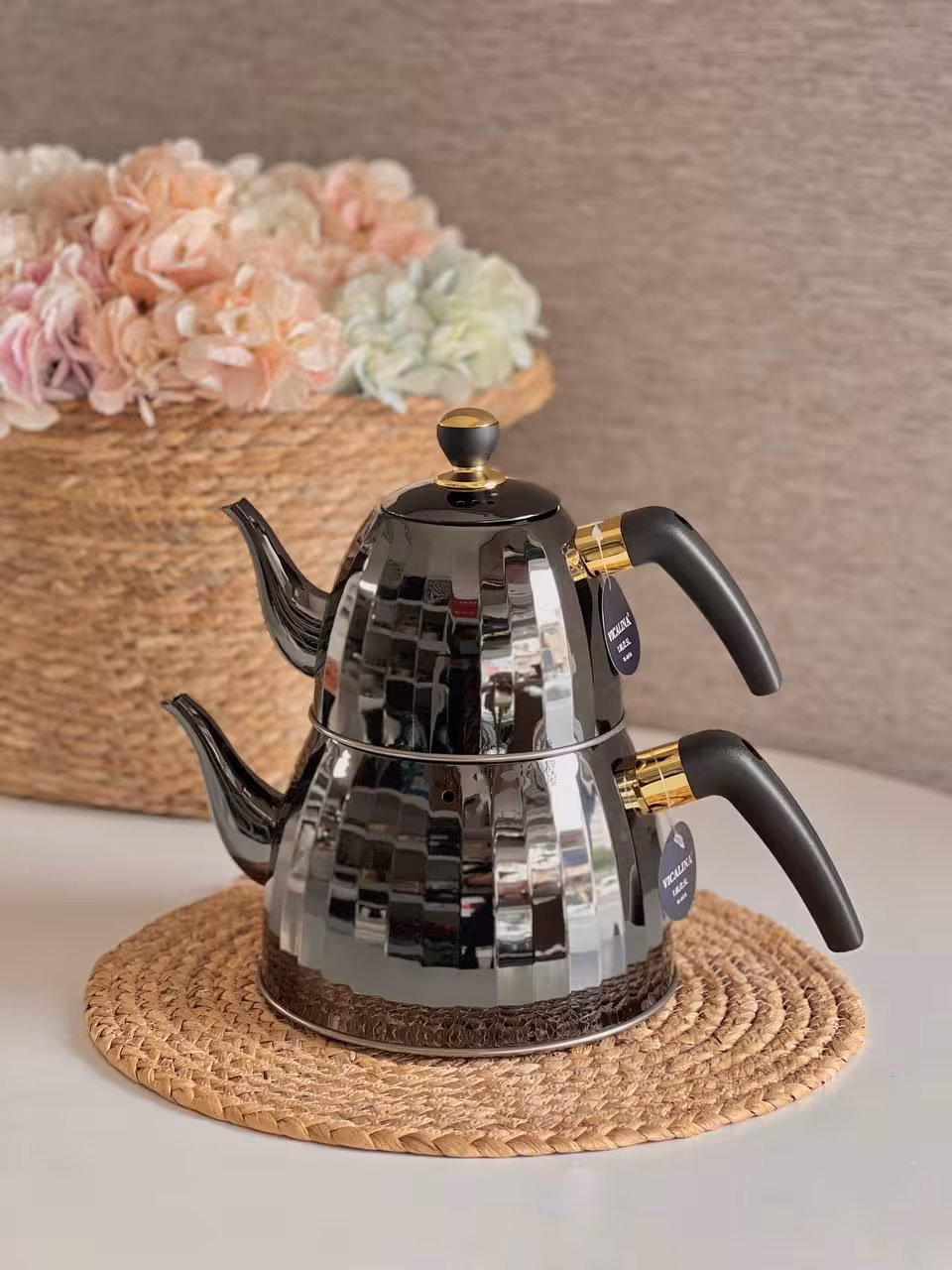 کتری قوری استیل دودی VICALINA کد 23