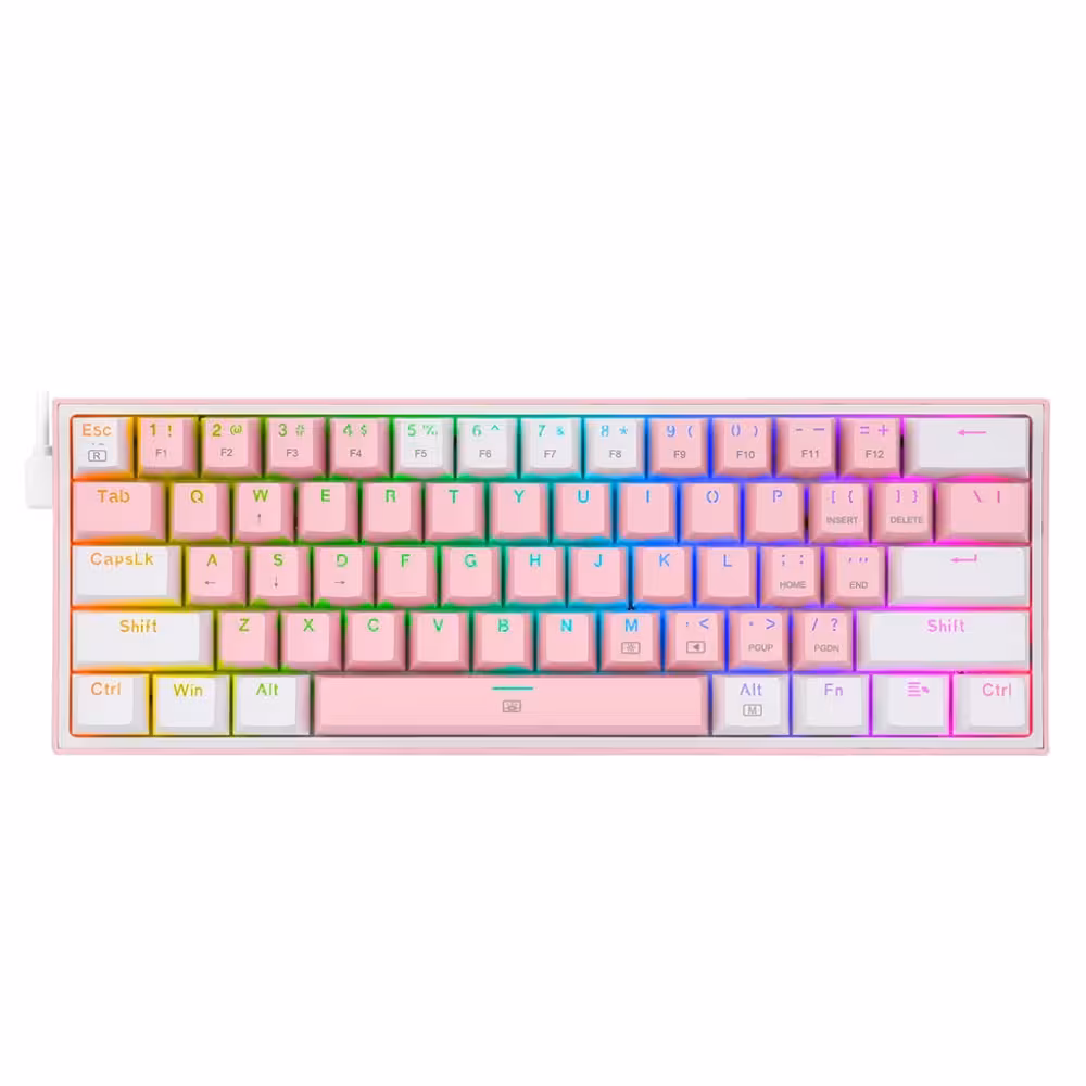 کیبورد گیمینگ ردراگون Redragon FIZZ K617 Pink White