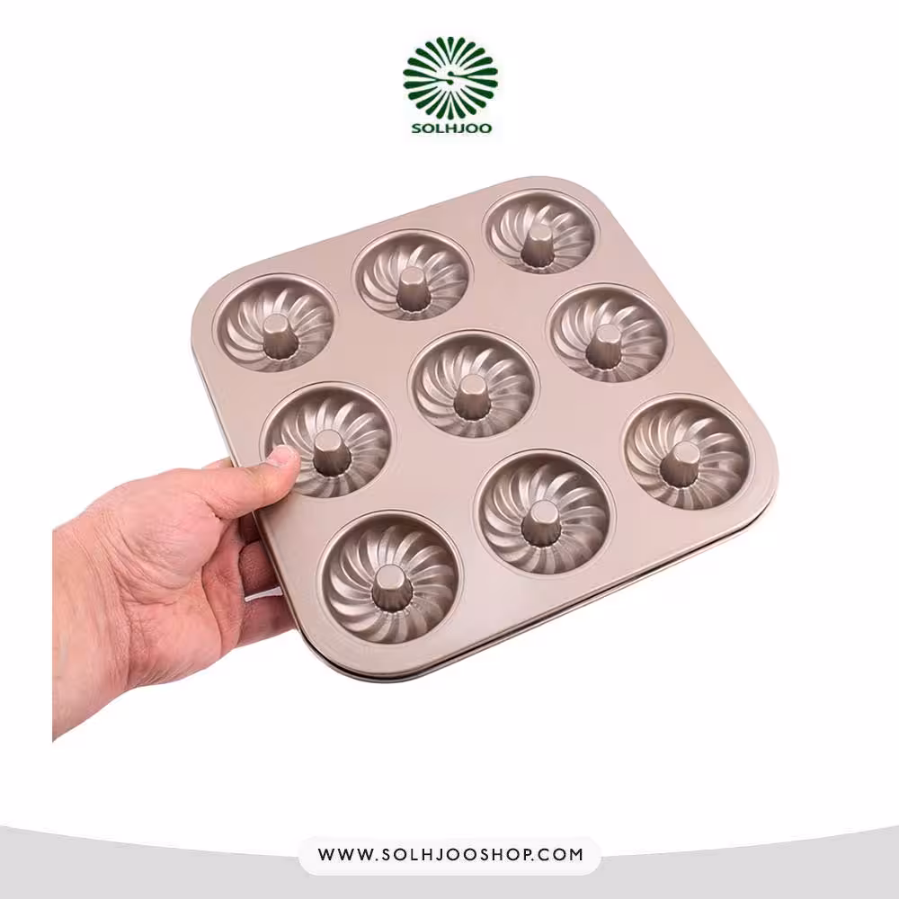 قالب تفلون دونات پیچ طلایی 9 عددی