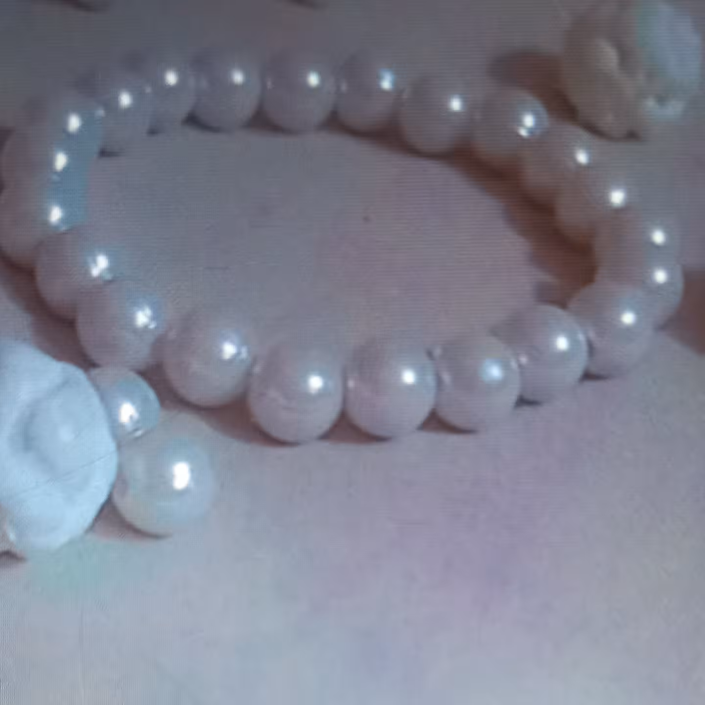 دستبند مروارید سفید دخترانه شیک