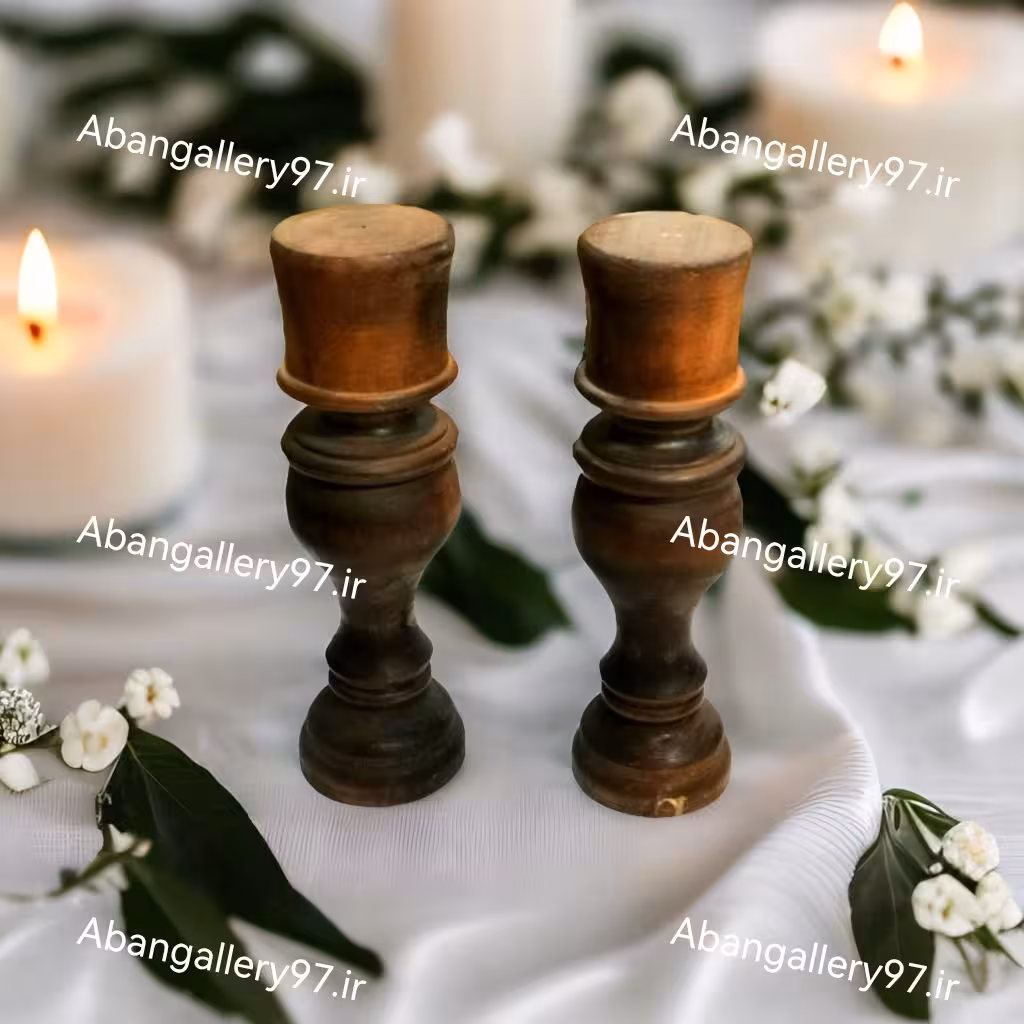 جا شمعی چوبی