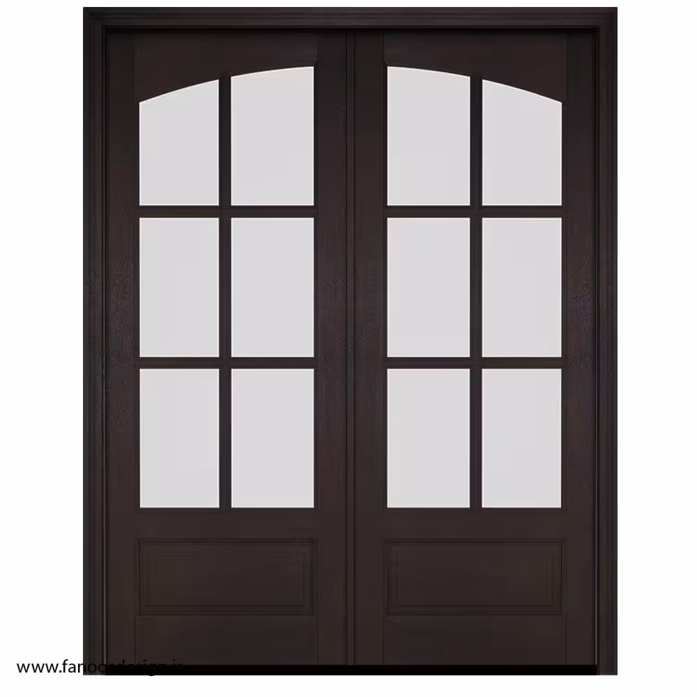 درب شیشه‌دار چوبی با روکش پلی اورتان کد 1198