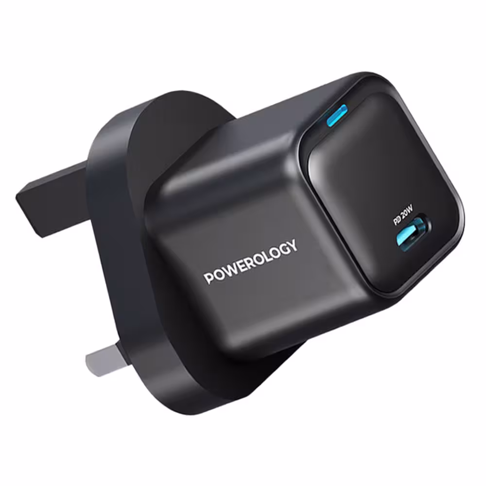 شارژر دیواری پاورولوژی مدل Ultra-Compact GaN Charger PWCUQC016 توان 20 وات