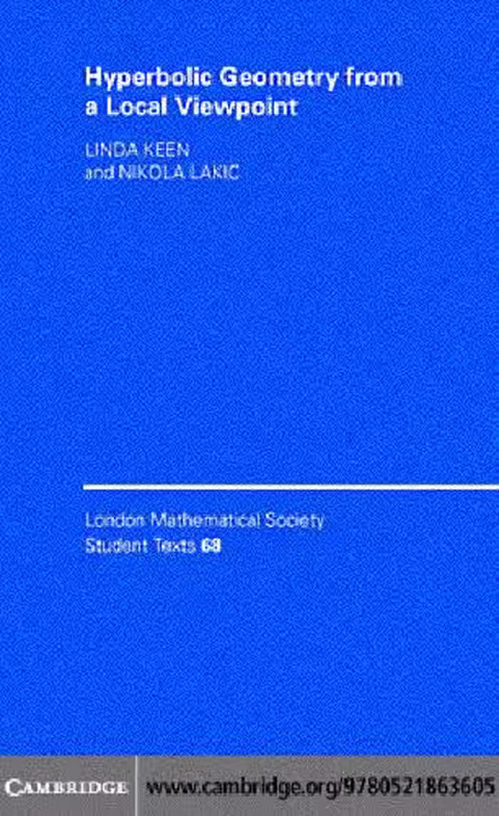 خرید و دانلود نسخه کامل کتاب Table of Contents Hyperbolic Geometry from a Local Viewpoint