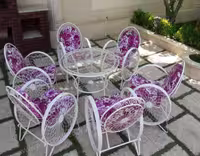 میز صندلی ناهار خوری شش نفره باغی مدل گلبرگ نقد و اقساط