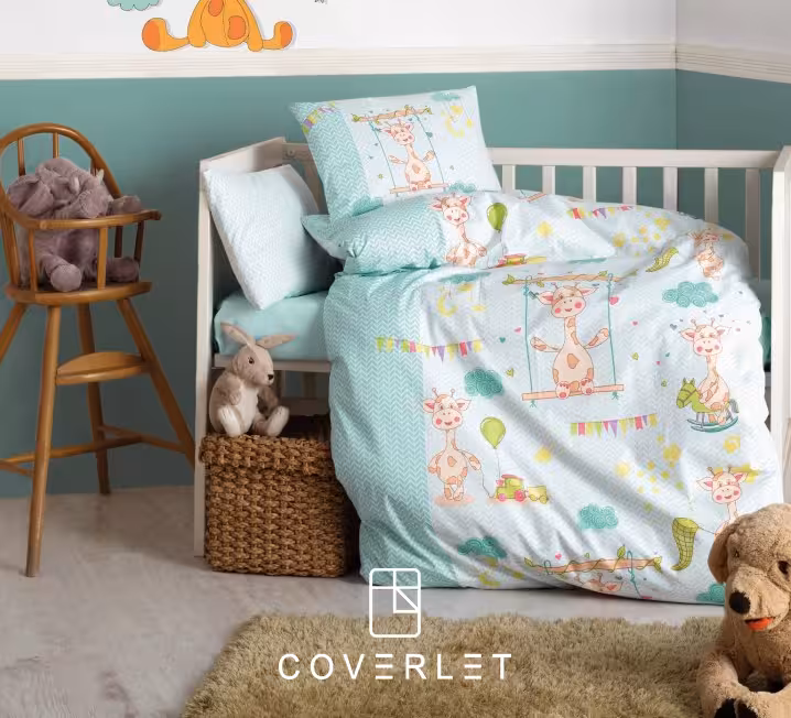 روتختی نوزادی کاوری سبز نعنایی طرح Zürafa