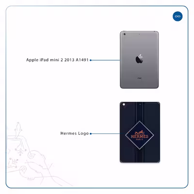 برچسب پوششی ماهوت مدل Hermes-Logo مناسب برای تبلت اپل iPad mini 2 2013 A1491
