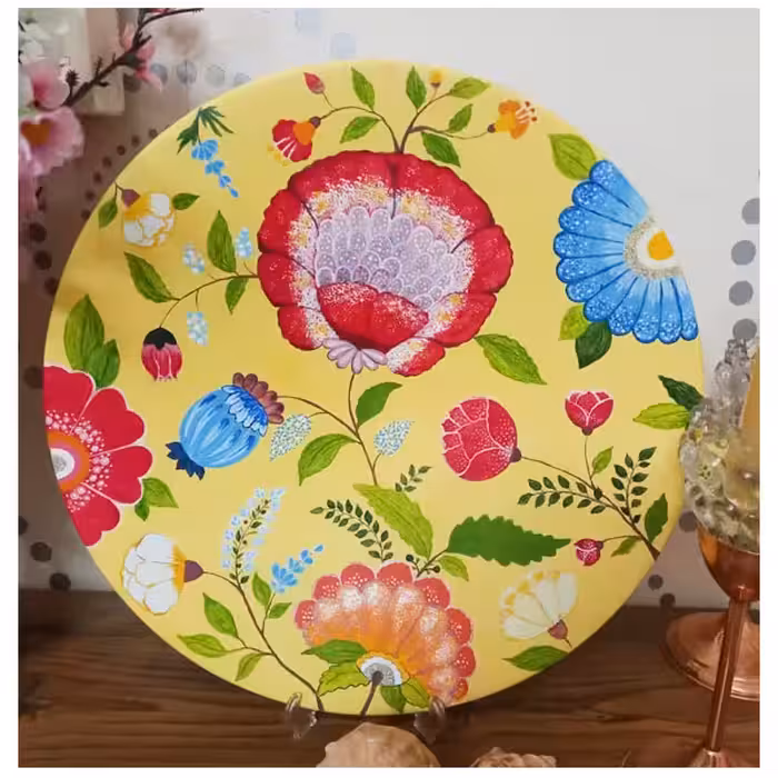 بشقاب دیوارکوب سفالی مدل بهار کد 001