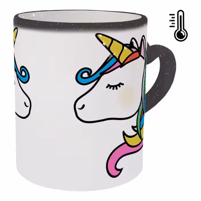 ماگ حرارتی مدل دسته قلبی اکلیلی طرح یونیکورن کد 56