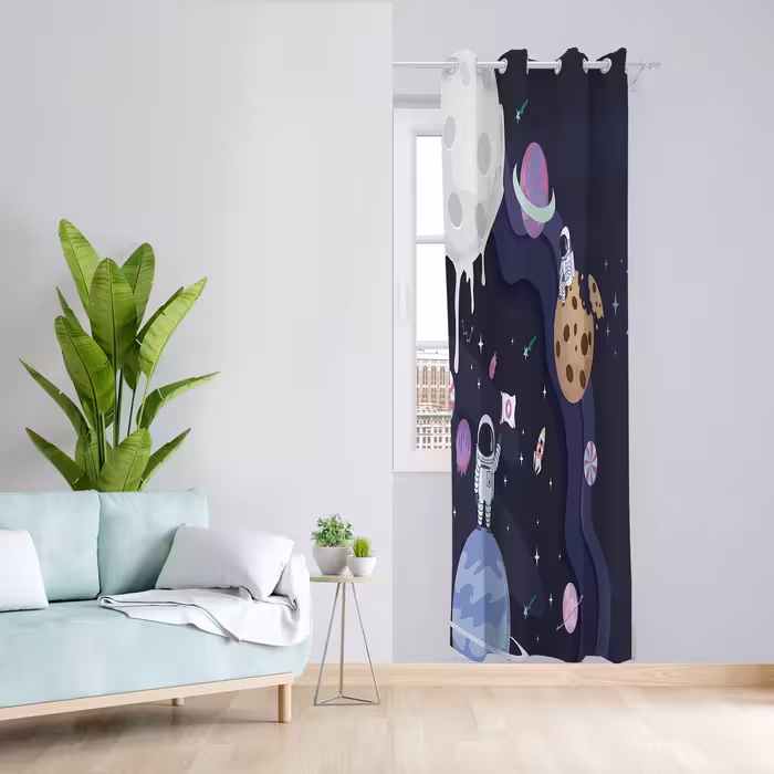 پرده مدل فضایی مخمل پانچی کد 2294 سایز 140x280 سانتی متر