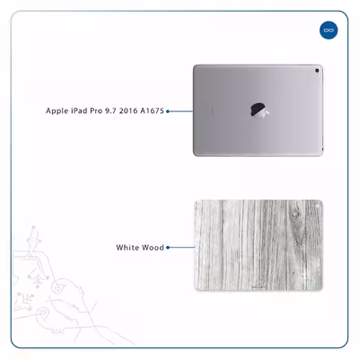 برچسب پوششی ماهوت مدل White Wood مناسب برای تبلت اپل iPad Pro 9.7 2016 A1675