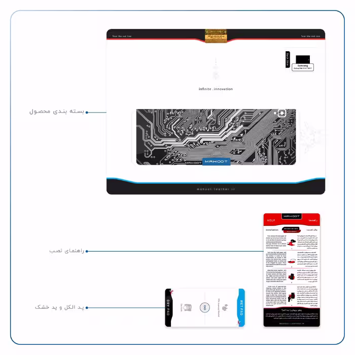 برچسب پوششی ماهوت مدل Black Printed Circuit Board مناسب برای تبلت سامسونگ Galaxy Tab S3 9.7 2017 T820