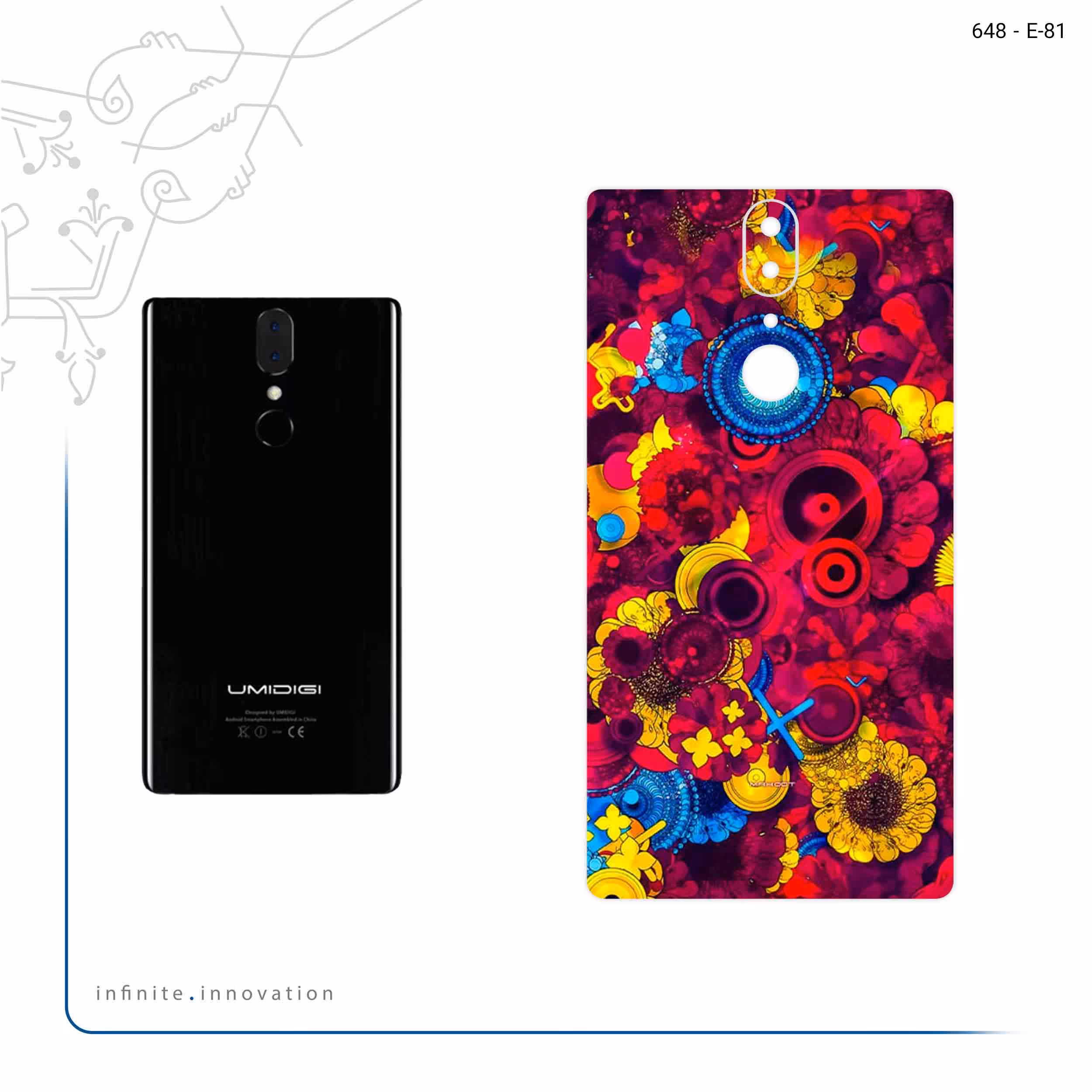 برچسب پوششی ماهوت مدل Vector Flower Garden Digital Art مناسب برای گوشی موبایل یومی Crystal