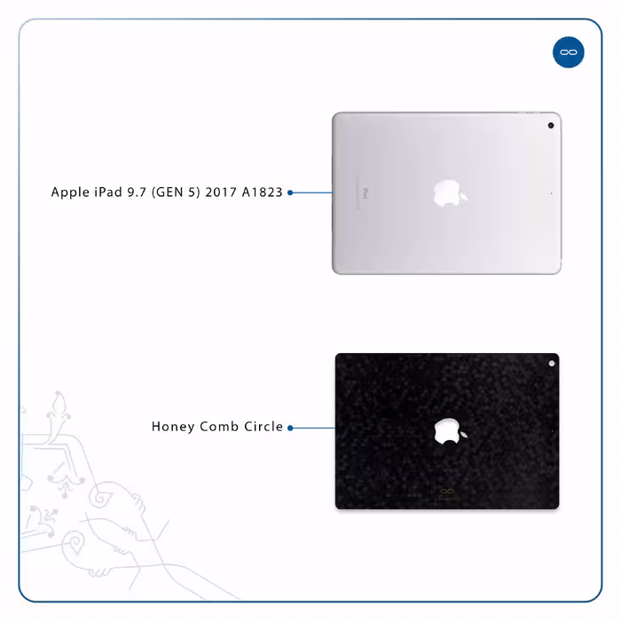 برچسب پوششی ماهوت مدل Honey-Comb-Circle مناسب برای تبلت اپل iPad 9.7 (GEN 5) 2017 A1823