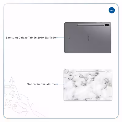 برچسب پوششی ماهوت مدل Blanco-Smoke-Marble مناسب برای تبلت سامسونگ Galaxy Tab S6 2019 SM-T860