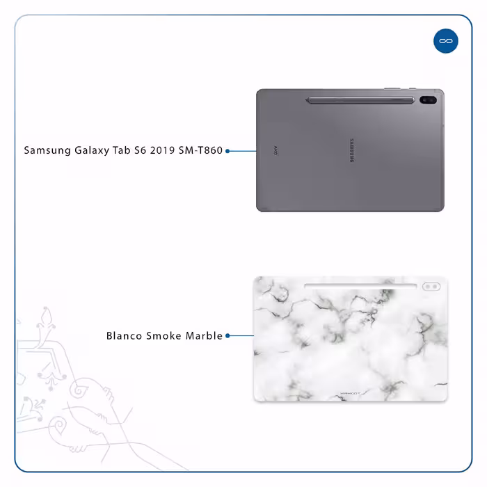 برچسب پوششی ماهوت مدل Blanco-Smoke-Marble مناسب برای تبلت سامسونگ Galaxy Tab S6 2019 SM-T860
