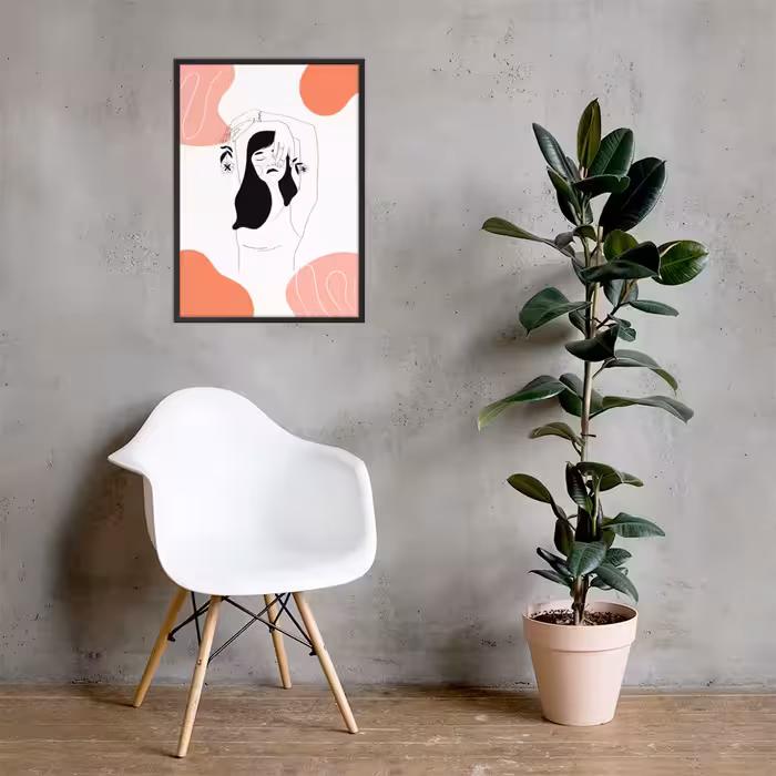 تابلو مدل دکوراتیو مینیمال طرح دخترانه کد 2712