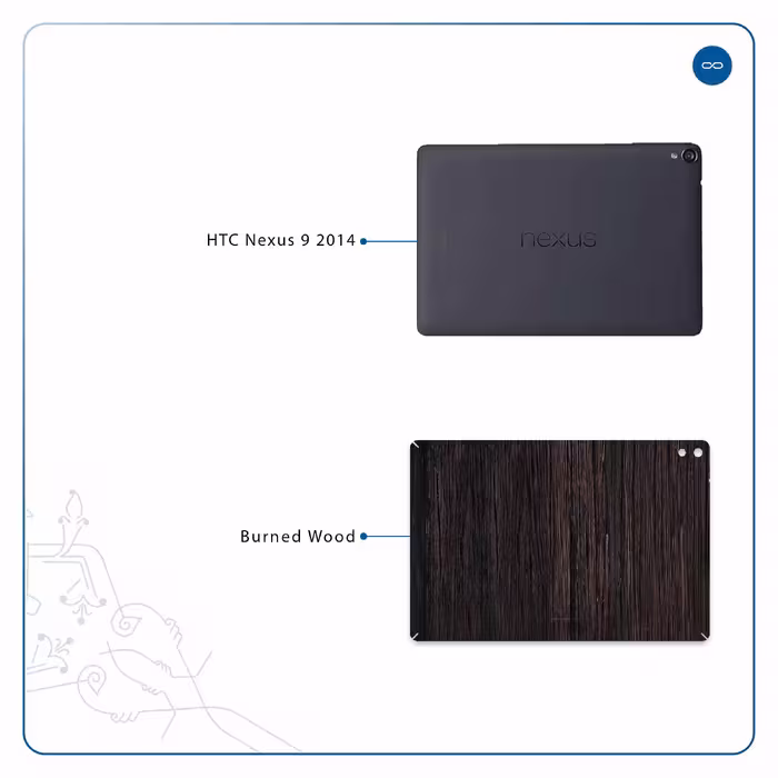 برچسب پوششی ماهوت مدل Burned Wood مناسب برای تبلت اچ تی سی Nexus 9 2014
