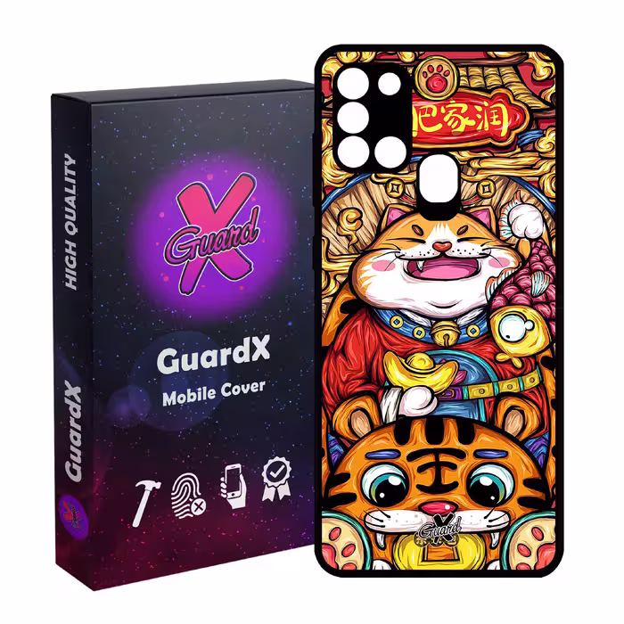 کاور گارد ایکس طرح گربه مدل Glass10440 مناسب برای گوشی موبایل سامسونگ Galaxy A21s