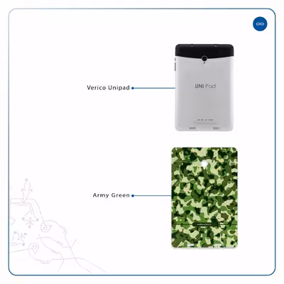 برچسب پوششی ماهوت مدل Army-Green-2 مناسب برای تبلت وریکو Unipad