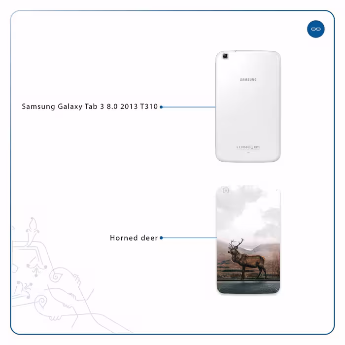 برچسب پوششی ماهوت مدل Horned Deer مناسب برای تبلت سامسونگ Galaxy Tab 3 8.0 2013 T310