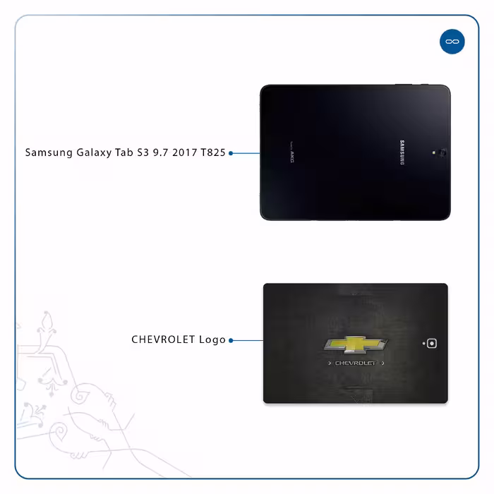برچسب پوششی ماهوت مدل CHEVROLET-Logo مناسب برای تبلت سامسونگ Galaxy Tab S3 9.7 2017 T825