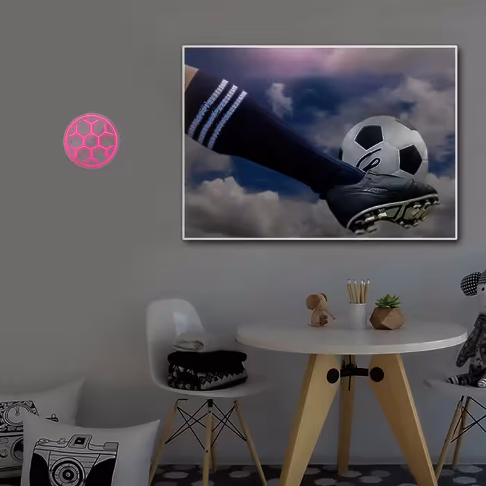 چراغ دیواری نئون دیزاین طرح Soccer-Ball-GL_PN