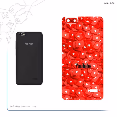 برچسب پوششی ماهوت مدل Youtube مناسب برای گوشی موبایل آنر 4C